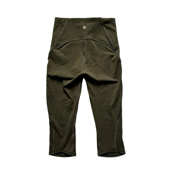 Lululemon Train Times Crop 17”‎ Inseam Leggings Dark Forest Green Size 4 - Picture 1 of 10
